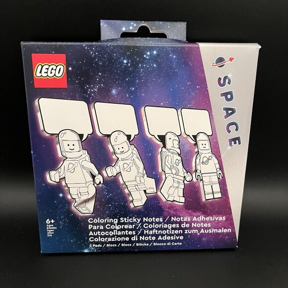 Lego Coloring Sticky Notes Space Theme 4 Pads NEW - Picture 1 of 2